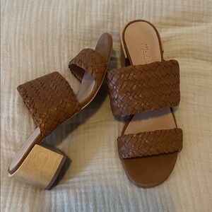 Madewell Tan Woven Slide Sandals
